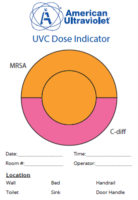 Dosímetro de UVC antes de la administración de la dosis