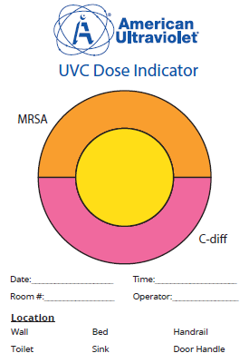 Dosímetro de UVC antes de la administración de la dosis