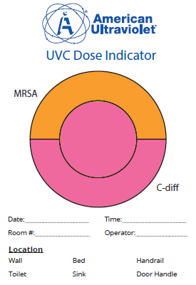 Dosímetro de UVC antes de la administración de la dosis